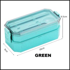 Double Layer Spoon Set Food Container Storage Microwave Lunch Box 双层便当盒