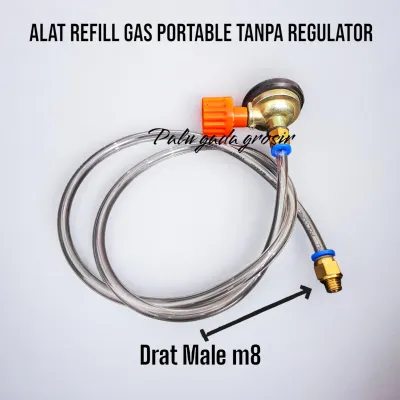 Alat Refill Gas Isi Ulang Gas Portable Kaleng TANPA REGULATOR - Selang 6 mm