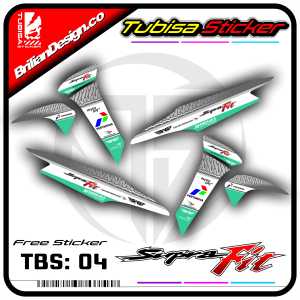 Sticker Striping Variasi Supra Fit - Stiker Striping Motor Supra Fit Motif Mandalika. TBS.04