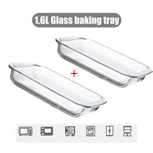 Buy 1 Take 1 Microwaveable Glass Baking Dish Glass Pan Cooking Dish Rectangular Pan Glass Kitchen Glassware