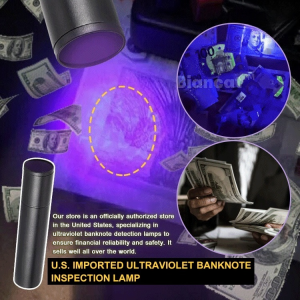 Violet multifunctional fluorescence UV banknote detection flashlight