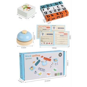 【 Ready Stock】Large size Letter Spelling Block Flash Cards Game Montessori Toys English Words Early Learning Educational Toys