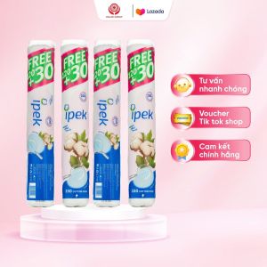 Combo 4 bông tẩy trang ipek Thổ Nhĩ Kỳ Chính Hãng 150 miếng (120+30)