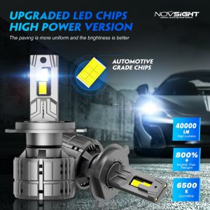Novsight N60 H4 H11 9006 9005 ไฟหน้ารถยนต์ LED 200W 40000LM 6500K สว่างมาก พร้อมส่ง Car Led Headlight