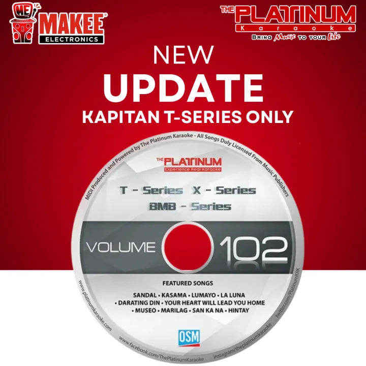 Volume 102 PLATINUM Kapitan T-Series/X-Series/BMB-Series VOLUME 102 CD (APRIL 2025 ...