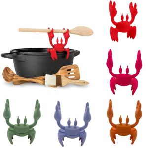 NRM4445 Cua đỏ Kệ để đồ dùng Dễ thương Silicone Dụng cụ tháo hơi nước Sáng Tạo Bền Giá để muỗng Quà Tặng nhà bếp
