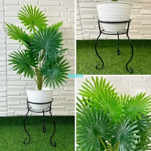 Pohon Artificial Tanaman Hias Palem Sadeng X18 Semilatex Pot Tawon Standing Pot Planter Besi Dekorasi Studio Aesthetic