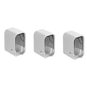 JIANZ 3Pcs พลาสติกทำจากพลาสติก ชั้นเก็บแปรงสีฟันไฟฟ้า อุปกรณ์ติดผนัง Punch Free ชั้นวางแปรงสีฟัน แบบพกพาได้ กันฝุ่นกันฝุ่น กล่องเก็บแปรงสีฟัน สำหรับบ้าน