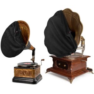 LUSIT Dustproof Gramophone Horn Dust Cover Soft Plush Elastic Phonograph Horn Cover Reusable Washable Fabric Horn Dust Cover Phonograph Accessories