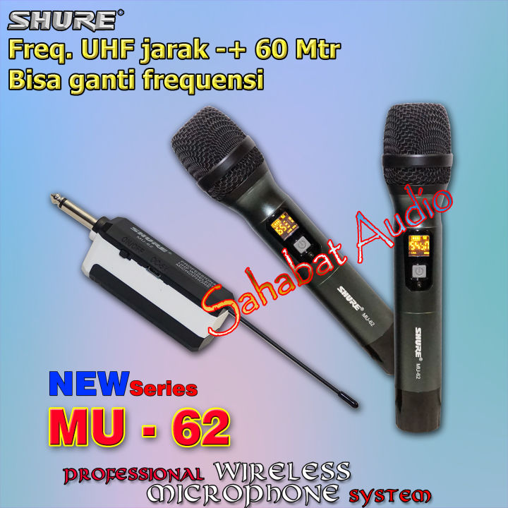 Mic Wireless MU 62 Koper Microphone Wireless UHF SHURE MU 62