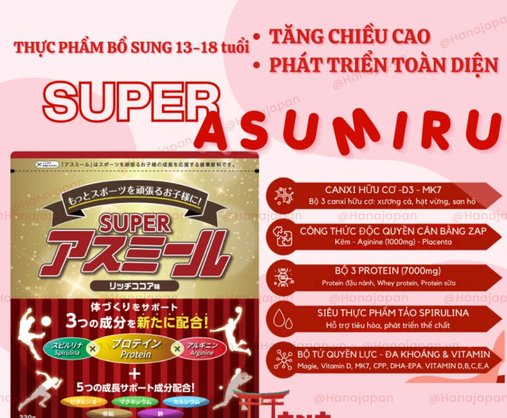 Thực phẩm bổ sung Asumiru - Super toàn diện & tăng trưởng chiều cao (13 ...