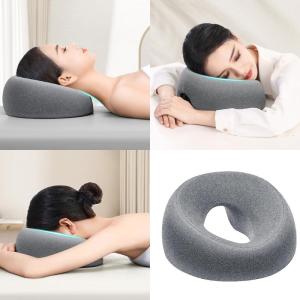 Adjustable U Shape Massage Headrest Pillow Removable Ice Silk Cover NonSlip Particles For Professional Facials Therapy