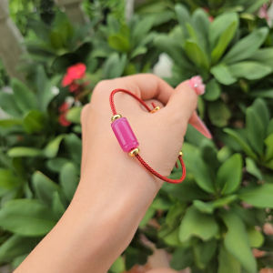 Q314 Vòng lu thống Cẩm Thạch Hồng Tím dây cáp Hỏa và Thổ - Phong Thuỷ TUDO P