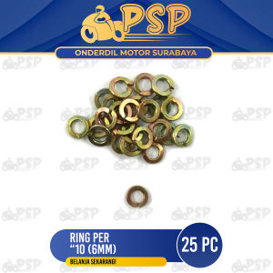 Ring Per "10 (6mm) Per Pak Isi 25 PC - Reng Pir Peer Plat Plate Kunci 10 Diameter Dalam 6mm Diameter