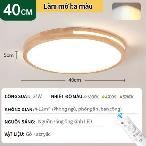 Đèn trần phòng khách phòng ngủ đèn trần trang trí viền gỗ decor cao cấp đèn ốp trần phòng khách