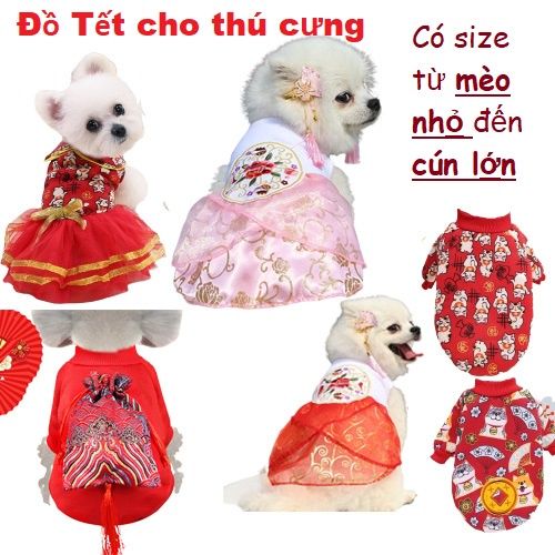 CÓ ẢNH THẬT)Váy áo Tết mùa đông cho chó mèo,thú cưng | Shopee Việt Nam