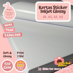 (ISI 10) Kertas Sticker Inkjet Glossy 120 gsm A4 A5 A6
