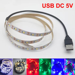 5V 2835 LED Strip Light USB 60Leds/m Flexible Fita Led Tape With Switch White Warm White Waterproof LED Lights for Room Decor