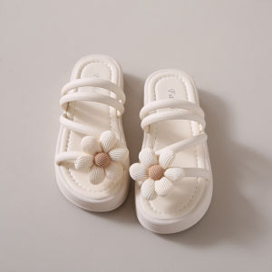Free Shipping WomenS Thick-Soled Sandals 2026 Summer New Style Sweet Floral Design Thin Straps Thick Soles Slip-On Style Mid-Heel For Outdoor Wear