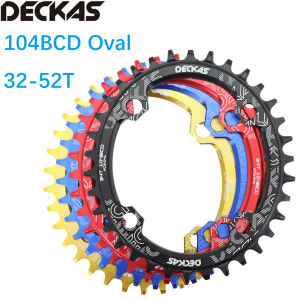 Deckas Oval Chainring 104 BCD for Shimano 32T 34T 36T 38T 40 46 52T Tooth MTB Bike Bicycle Chain Ring Tooth Plate Chainwheel 104bcd Bike Parts