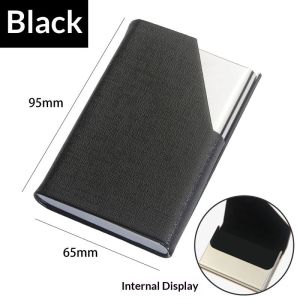 JJT Premium Stainless Steel Business Card Holder with Creative Geometric Design Customizable Logo for Men and Women