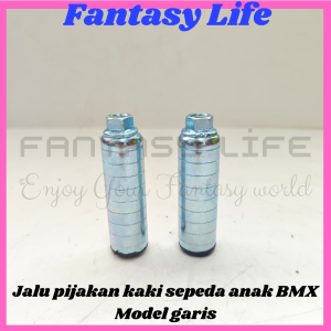 Fantasy 2 pcs jalu tanggung pijakan kaki model garis sepeda anak BMX harga sepasang