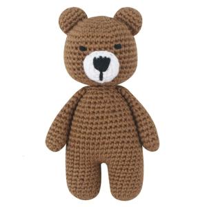 Baby Crochet Bear Doll Stuffed Animal Sleeping Brown Bear Hand-Knit Toy Newborn Sleep Aid Gift Photography Prop