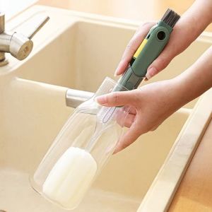 3-in-1 cup lid brush portable baby bottle brush cleaning brush set cup mouth brush insulated cup