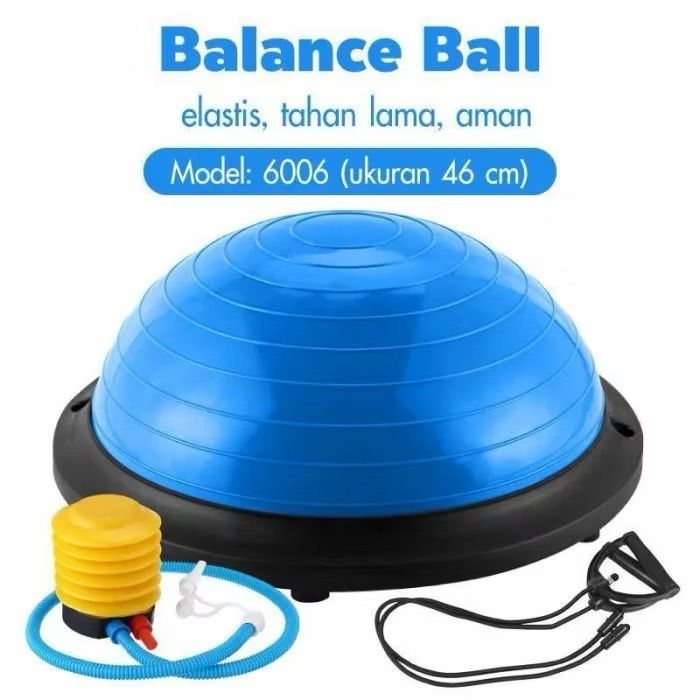 POTENCE BB48-BB58 BOSU GYM BALL FREE POMPA ALAT OLAHRAGA BOLA - Main Image