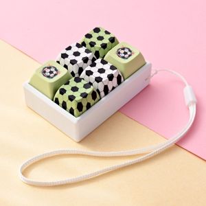 DUDAN Mẫu họa tiết bóng đá Đồ chơi Fidget Clicker Nút bấm Âm thanh sắc nét dây chuyền bàn phím ngón tay Móc khóa giảm căng thẳng 9 Nút Bấm Móc khóa bàn phím Fidget Sử dụng hàng ngày