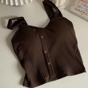Korean Chic 2023 Women Small Camisole Top Vest Top Summer Outer Wear Sando Top (FREE SIZE 40-50KG)