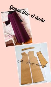 pola instan / pola jiplak gamis line A dada