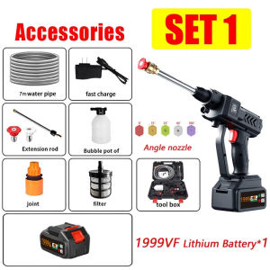 Portable Wireless Car Washer 1999VF Lithium Battery Portable High Pressure Washer spray gun for car wash