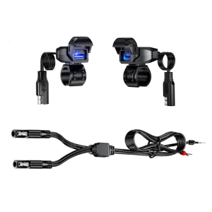 Universal Motorcycle Handlebar USB Chargers 18W Fast Charging Shock Resistant ABS Construction for Bikes