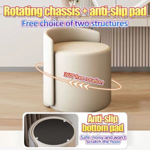【SG Local Seller 】Upgrade Nordic Simple Modern Dining Dressing Makeup Table Stool Chair With Soft Seat Back Rest