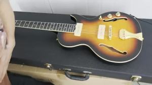 6 Strings Spruce Wood Top Electric Guitar 39 Inch 22 Fret Double F Holes High Glossy Good Handicraft Guitarra Sunburst&Red Color2026