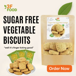 READY STOCK 20PCS | Sugar-Free Vegetable Biscuits Healthy Vegan Snack Low Carb Cookies for Diabetics