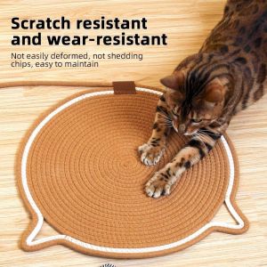 Cat Scratching Mat With toy ball Anti-Scratch Mat Pet Rattan Woven Sleeping Mat Carpet