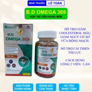 Viên uống Omega 369 hỗ trợ thị lực giúp giảm mỡ máu hộp 100 viên