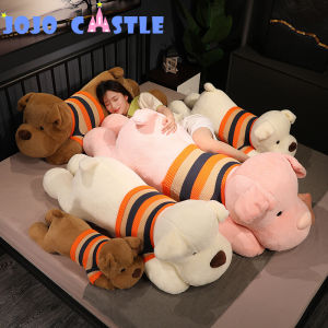 JOJO CASTLE 2025 Giant Size Sweater Dog Plush Toy Soft Stuffed Animal Doll 70/100/120/150cm Lying Puppy Sofa Cushion Pillow Girls Birthday Baby Kids Gift