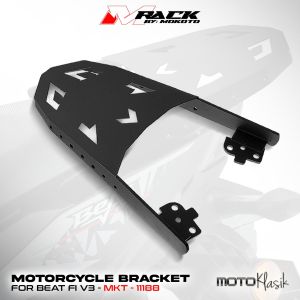 MOKOTO BEAT FI V3 MONORACK MKT-11188 MATTE BLACK HEAVY DUTY MRACK TOP BOX MOTOR BRACKET FOR HONDA BEAT V3 MOTORCYCLE 1PC
