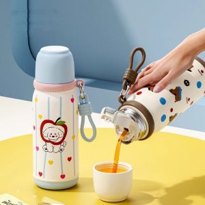 OTYRF 500ml/700ml Cốc giữ nhiệt bằng thép không gỉ Mẫu Hoạt Hình với ống hút Bình nước Dễ thương Dung tích lớn Cốc cách nhiệt Thể thao ngoài trời