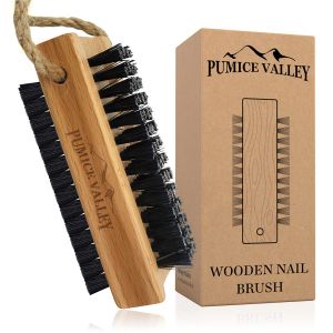 Wooden Cleaning Finger Nail Scrub Brush for Polishing Fingernails Toenails Double-Sided Nail Brushes for Cleaning Fingernails - Nail Brush for Mani & Pedi Under Nail Cleaning (Beechwood)