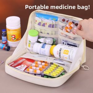 Portable Medicine Storage Bag - Travel First Aid Pouch for Student Dorm Room