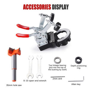 35mm Hinge Hole Opener Fixture Aluminum Alloy Hole Opener Template Door Cabinets Woodworking Hole Drilling Guide Locator