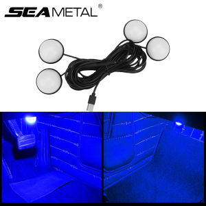 Đèn LED Xung Quanh Nội Thất Xe Hơi 12V Đèn Để Chân Xe Hơi Đèn Xung Quanh Xe Hơi USB Màu Xanh Dương/Xanh Băng/Hồng