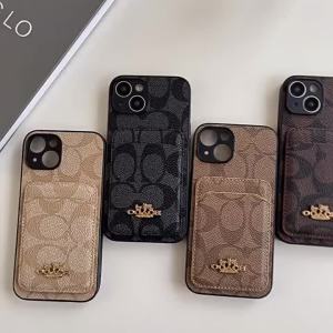 Trendy Brand Card Holder Phone Case iphone17promax Big Brand Phone Case Full Coverage Soft Edge Case Suitable for 13