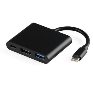 Type C to HDTV Multiports Adapter with 4K HDTV Output USB3.0 Data Port and USB C Charging Port for Monitors and HDTVs