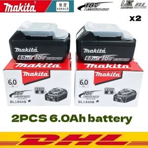 2026 100% genuine Makita 18V 6.0Ah battery original Makita 18V tool battery BL1860B BL1850B DDF487 DTW285 electric tool battery