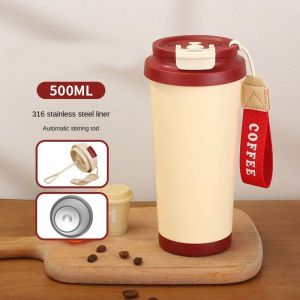 ISABELLE 500ml Coffee Stir Cup Type-C Charge Leak proof Electric Stirrer Mug Convenient Stainless Steel Rotating Blender Cup Coffee Milk